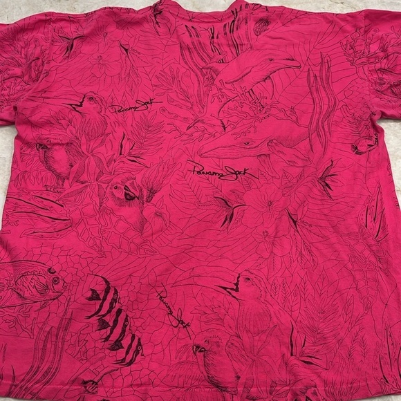 Vintage‎ Panama Jack Custom Painted Ocean Tee – Hot Pink, One of a Kind - Picture 2 of 6